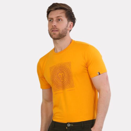 Lion Face Print Tee Yellow