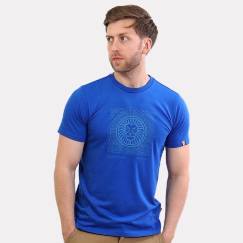 Lion Face Print Tee Bright Blue