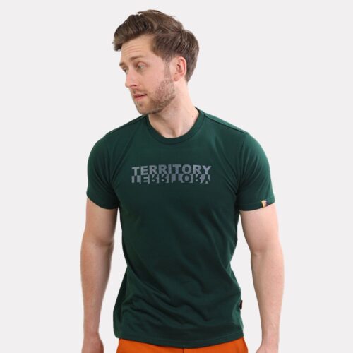 Territory Mirror Print Tee Dark Green