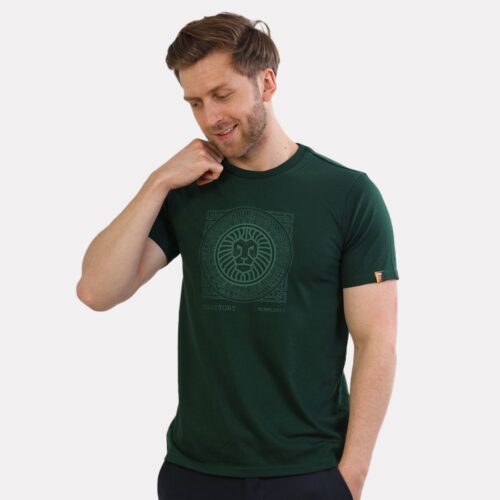 Lion Face Print Tee Green