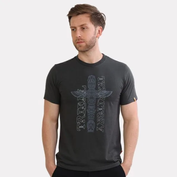 Cross Print Tee Dark Grey