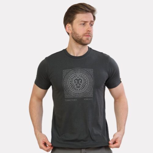 Lion Face Print Tee Dark Grey