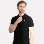 Lion Head Embroidered Polo – Black