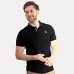 Lion Head Embroidered Polo – Black