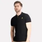 Lion Head Embroidered Polo – Black