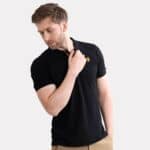 Lion Head Embroidered Polo – Black