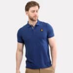 Lion Head Embroidered Polo - Dark Blue