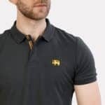 Lion With Sword Print Polo Dark Grey