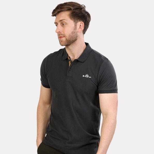 Arrow Print Polo Dark Grey