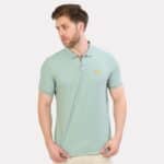 Lion With Sword Print Polo – Light Green