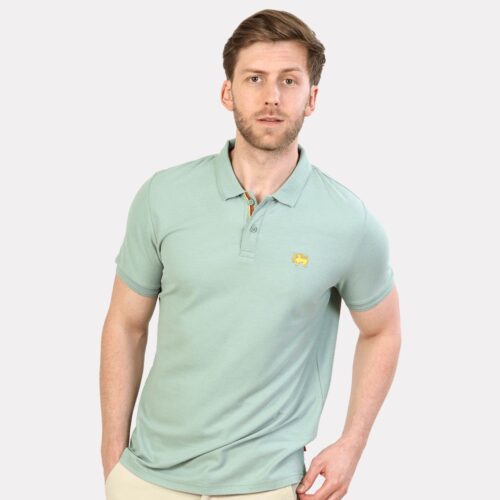 Lion With Sword Print Polo - Light Green