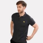 Lion With Sword Print Polo Grey