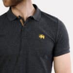 Lion With Sword Print Polo Grey