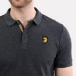 Lion Head Embroidered Polo – Grey