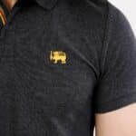 Lion With Sword Print Polo Grey