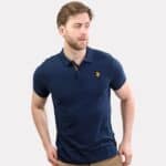 Lion Head Embroidered Polo – Army Blue