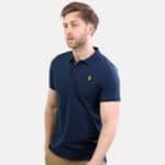 Lion Head Embroidered Polo – Army Blue