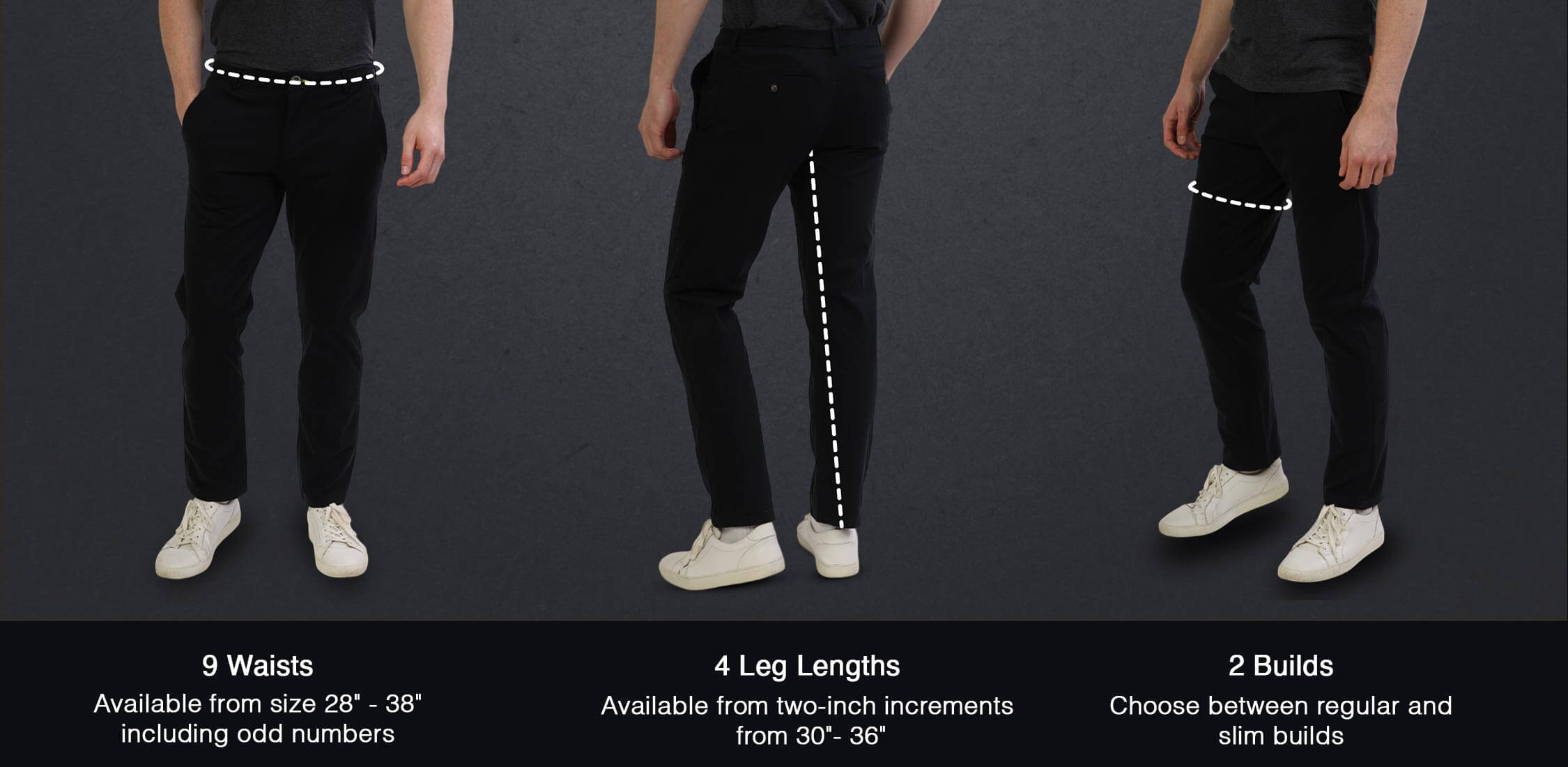 size chart - yoga chinos